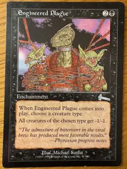Magic The Gathering ENGINEERED PLAGUE Enchantment by Michael Sutin MTG - Image 1