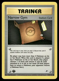 Narrow Gym 124/132 Common Gym Heroes Pokemon 1st Edition Lightly Played - Image 1