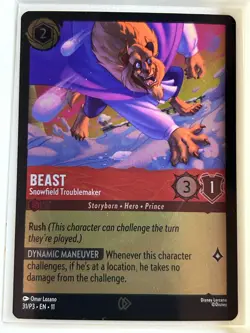 Beast - Disney Locana Snowfield Troublemaker Promo Card - Cold Foil - Image 1