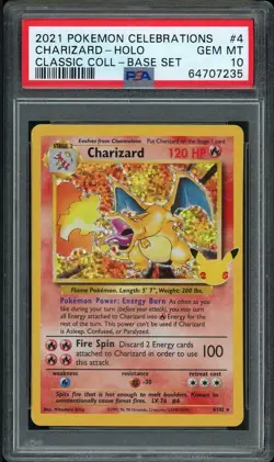 PSA 10 Charizard 4/102 Pokemon Celebrations Classic Collection Sword Shield - Image 1