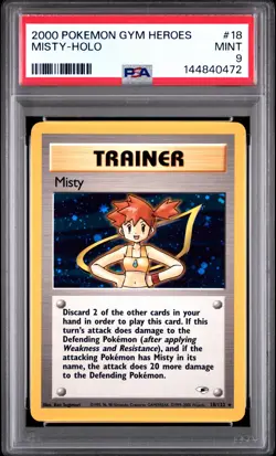 2000 POKEMON GYM HEROES #18 MISTY-HOLO PSA 9 - Image 1