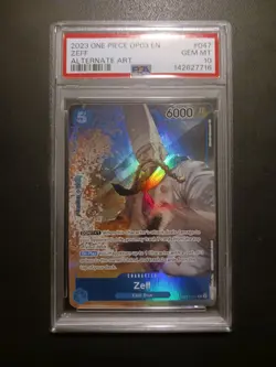One Piece Card Game TCG Zeff OP03-047 Alt Art Pre-Errata PSA 10 - Image 1