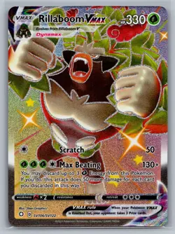 Rillaboom VMAX SV106/SV122 Holo VMAX Rare Shining Fates Shiny Vault Pokemon NM - Image 1