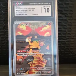 The Pokemon Company Numel ex 198/193 Mega Dream Art Rare Holo CGC 10 Japanese - Image 1