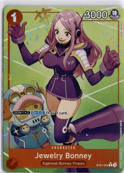 One Piece TCG Jewelry Bonney ST21-004 Alternative Art Trading Card TCG - Image 3