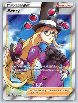 Avery - 187/198 - Pokemon Chilling Reign Sword & Shield Full Art Rare Card NM - Image 1