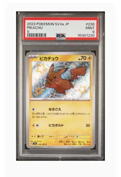 PSA 9 Mint Pikachu S 2023 Pokemon SV4a Japanese Shiny Treasure Ex #236 - Image 1