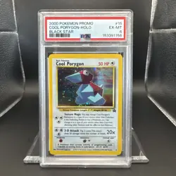 2000 Pokemon Cool Porygon #15 Holo Black Star WoTC Promo Graded PSA 6 - Image 1