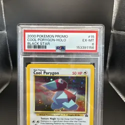 2000 Pokemon Cool Porygon #15 Holo Black Star WoTC Promo Graded PSA 6 - Image 2