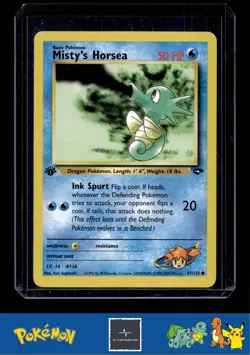 Pokemon Gym Challenge 087/132 Misty's Horsea 1st Ed - Image 1
