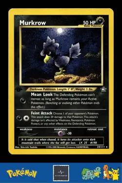 2000 Pokemon WotC Neo Genesis 24/111 Murkrow 1st Ed - Image 1