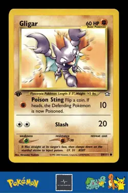 2000 Pokemon WotC Neo Genesis 59/111 Gligar 1st Ed - Image 1
