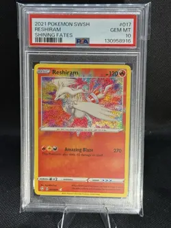 2021 Pokemon Shining Fates Reshiram Amazing Rare #017 PSA 10 - Image 1