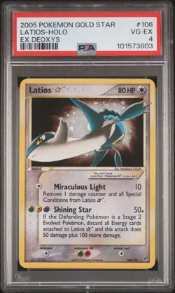 2005 POKEMON EX DEOXYS GOLD STAR #106 LATIOS-HOLO PSA 4 - Image 1