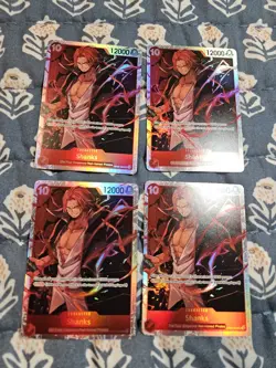 Shanks x4 Super Rare - OP09-004 SR English Playset Near Mint- One Piece - Image 1