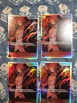 Shanks x4 Super Rare - OP09-004 SR English Playset Near Mint- One Piece - Image 2