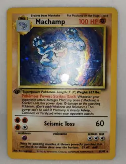 Machamp 8/102 Base Set 1st Edition Rare Holo Stage 2 Pokemon Card - Image 3