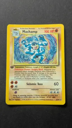 Machamp 8/102 1st Edition Base Set Holo Rare Pokemon TCG Card 1999 - Image 1