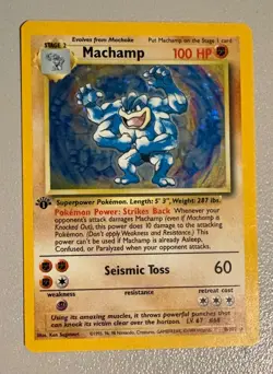 Machamp 8/102 1st Edition Holo Rare TCG 1999 Pokemon Card - Image 1
