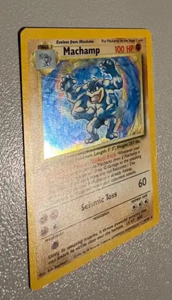 Machamp 8/102 1st Edition Holo Rare TCG 1999 Pokemon Card - Image 2