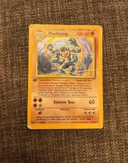 Pokemon TCG Machamp Holo Rare Trading Card Base Set, HP 8/102, 1st Edition - Image 3