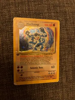 Pokemon TCG Machamp Holo Rare Trading Card Base Set, HP 8/102, 1st Edition - Image 4