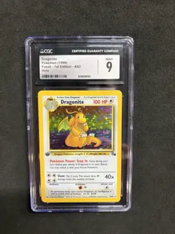 Pokemon Dragonite Fossil 1st Edition Holo Rare #4 CGC 9 Mint - Image 1