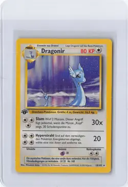 Pokemon TCG Dragonir Base Set 1st Edition Rare Card 18/102 (German) Dragonir HP - Image 1