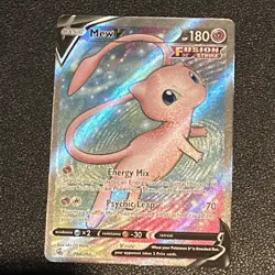 Pokemon Mew V Full Art Ultra Rare Fusion Strike Holo Card 250/264 - Image 1