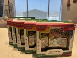 first partner illustration box lot of 5 sealed pokemon cards - Image 1