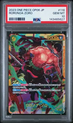 2023 One Piece JPN OP06-118 Roronoa Zoro Wings Of The Captain PSA 10 SEC #118 - Image 1