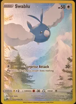 Swablu GG27/GG70 Holo Crown Zenith Galarian Gallery Pokemon Holo NM/M - Image 2