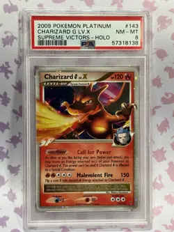 Pokemon TCG Charizard G LV.X Supreme Victors Holo Rare 143/147 PSA8 - Image 1