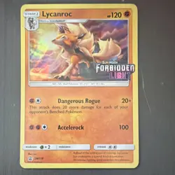 The Pokemon Company Lycanroc Forbidden Light Prerelease Promo Holo SM118 120 HP - Image 1