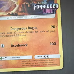 The Pokemon Company Lycanroc Forbidden Light Prerelease Promo Holo SM118 120 HP - Image 5