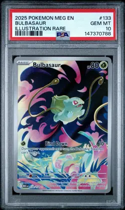 Pokemon 2025 Bulbasaur 133/132 Full Art IR Mega Evolution GEM MINT PSA 10 - Image 1