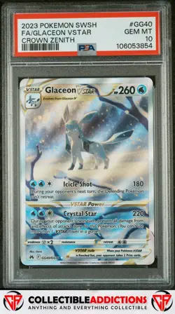 2023 Pokemon Sword And Shield Crown Zenith #GG40 Glaceon Vstar PSA 10 - Image 1