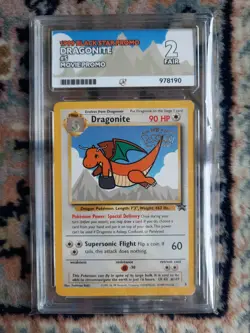 Pokemon Dragonite Black Star Promo #5 First Movie Promo WOTC ACE 2 - Image 1