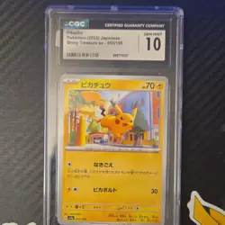 CGC 10 Pikachu Shiny Treasure ex 055/190 Holo – 2023 Japanese Pokemon - Image 1