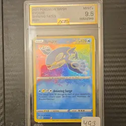 2021 Pokemon Shining Fates Kyogre 021/072 Amazing Rare Holo – AGS 9.5 - Image 1