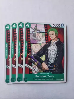 One Piece TCG: Roronoa Zoro OP02-43 C x4 Playset NM Paramount War English Film - Image 1