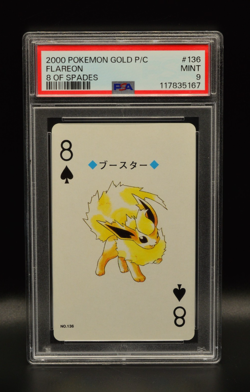 Flareon Playing Poker Card Gold 2000 Ho-oh PSA 9 Nintendo Japan 8 of Spades 136 - Image 1