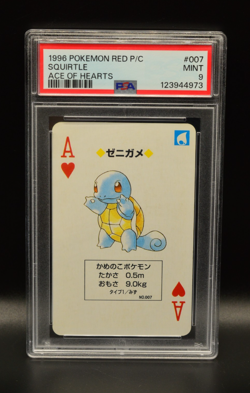 Squirtle Ace of Hearts Playing Card 1996 Pokemon 007 Red Back Charizard PSA 9 - Image 1