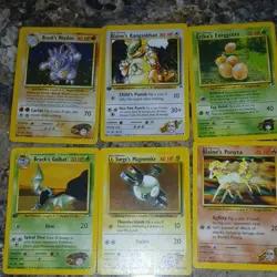 Pokemon TCG Wizards Gym Heroes/Challenge 12 Card Lot Brock's Rhydon Kangaskhan - Image 1