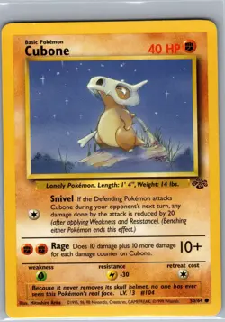 Cubone 50/64 Non Holo Jungle - Pokemon Card - NM - Image 1