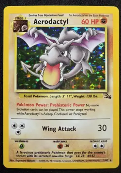 [MP] 🛒Aerodactyl 🚬Fossil Holo Rare Vintage Pokemon Card Tcg - Image 1