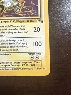 Magneton 11/62 Holo Rare DMG Pokemon TCG Fossil WOTC DMG - Image 4
