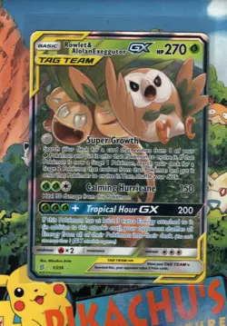 Pokemon TCG Rowlet & Alolan Exeggutor GX TAG TEAM Unified Minds 1/236 Played - Image 1