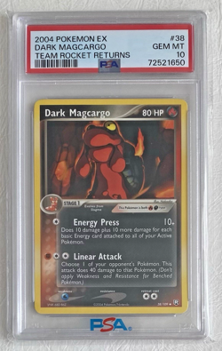 Pokemon EX Team Rocket Returns Dark Magcargo #38 Uncommon [PSA 10] - Image 1