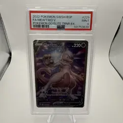 2022 POKEMON SWSH BLACK STAR PROMO #229 FULL ART/MEWTWO V PSA 9 - Image 1